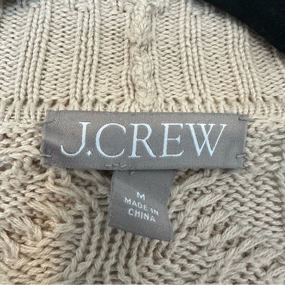 J. Crew Cableknit Chunky Fishermans Button Front Cardigan Womens Medium - Picture 7 of 8
